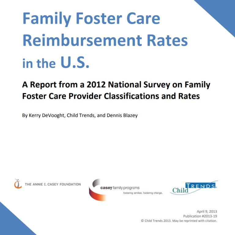 Family foster care Reimbursement rates in the U.S. (DeVooght, Child